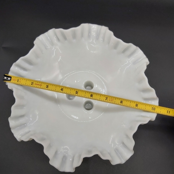 Fenton 10 in. Milkglass Diamond Lace Epergne - Picture 8 of 10